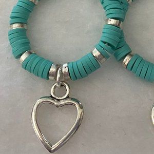 Hoop Earrings 925 Silver turquoise stone Handcrafted